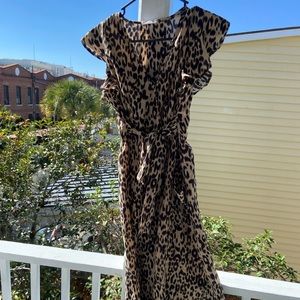 Cheetah print midi dress